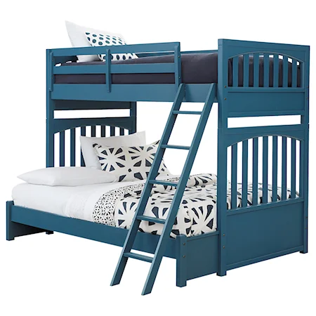 Twin-Over-Full Bunk Bed with Open Slat Design
